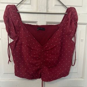 Red Polka Dot Women's Top